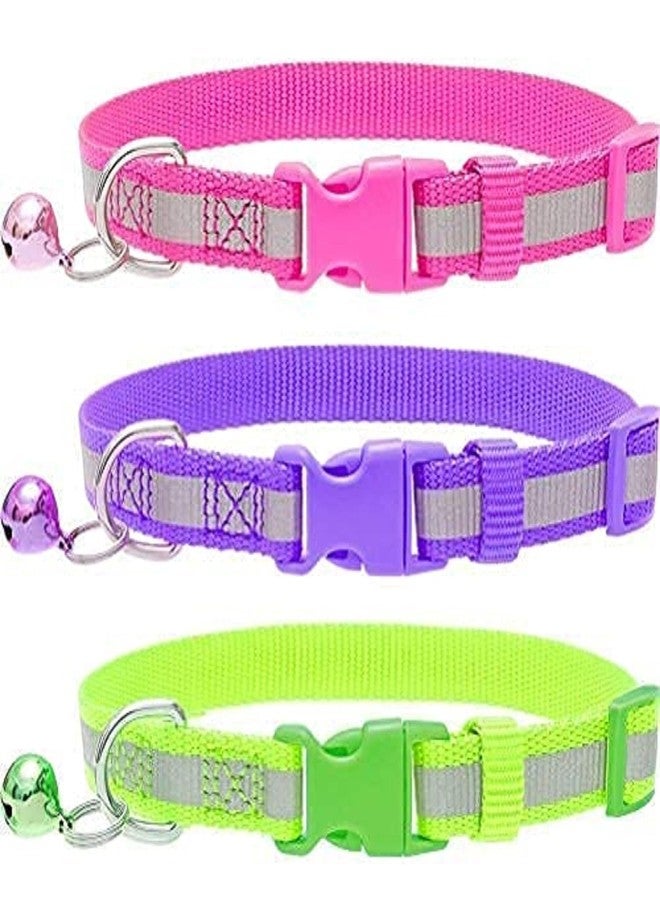 KittuPet Pack of 2 pcs Collar Relfective Collar for Your Kitten Pupies Dog Size 10 MM Random Color - Image 2